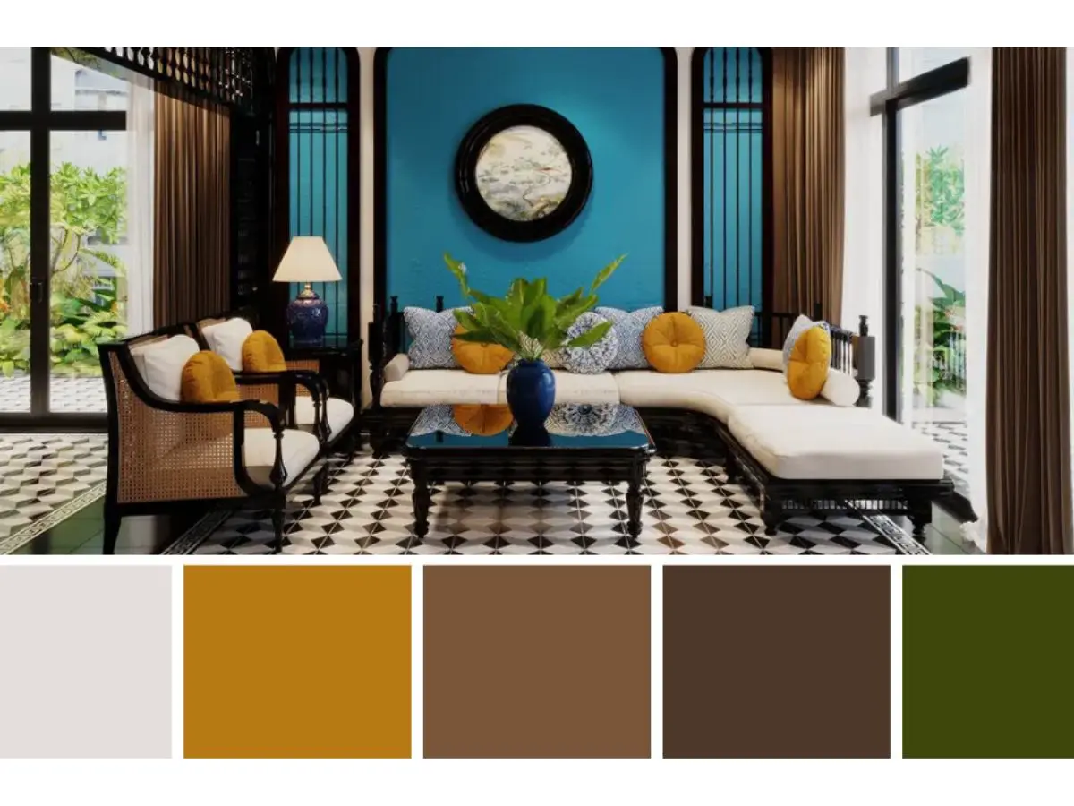 Typical colors in Indochine interior design