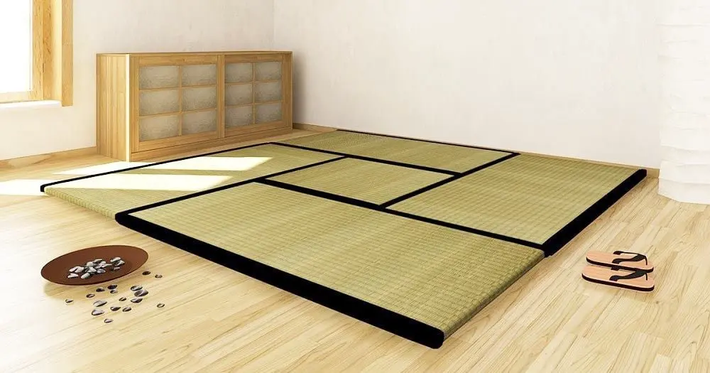 Tatami mats in Japanese style bedroom