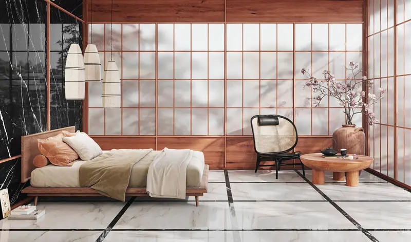 Shoji paper in Japanese style bedroom