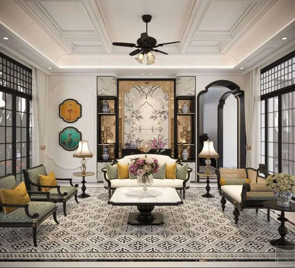 Geometric motifs in Indochine interior design