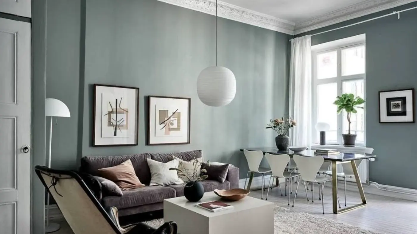 Best color combination for living room in Scandinavian style interior design