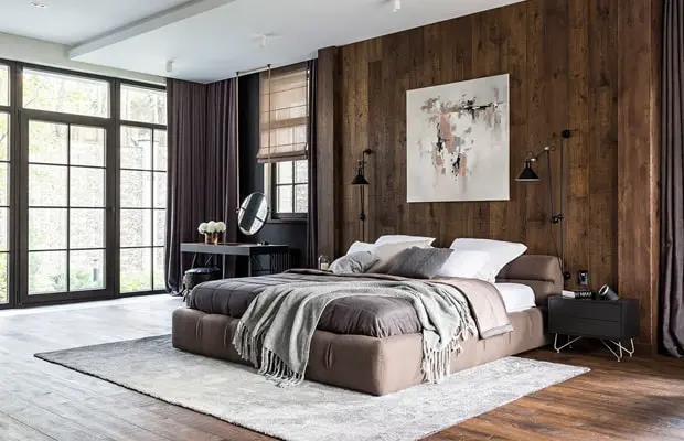 Bedroom colour combination ideas inspired by Rustic style